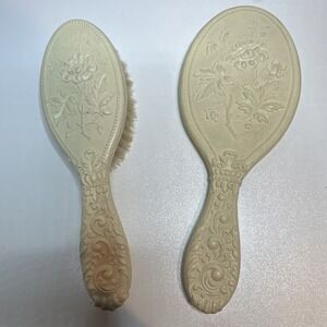 Antique Victorian Early 1900s Vanity Brush & Mirror Set